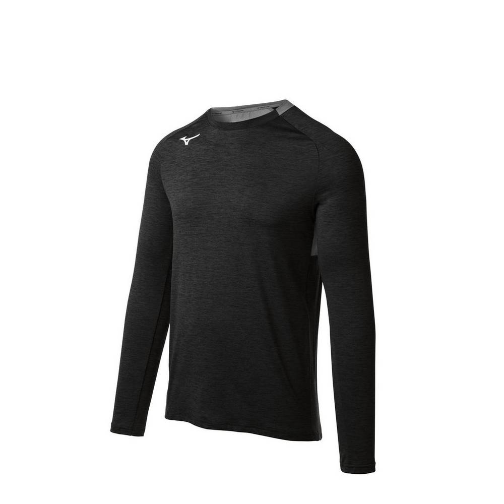 Sudaderas Mizuno Alpha Long Sleeve Hombre Negras Outlet EYPK-75610